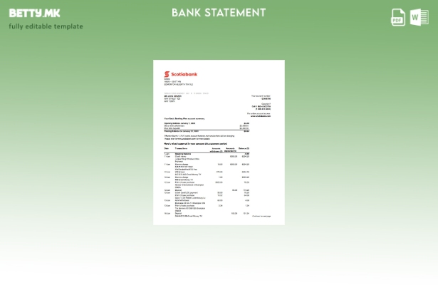 Модерен стил, шаблон за ексел изјава на Австралија Шкотска банка